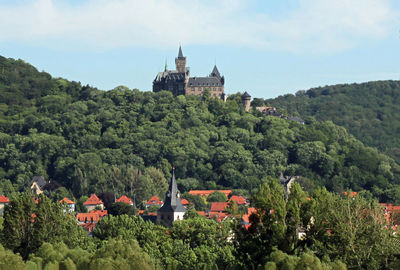 Landscape view with castle wernigerode