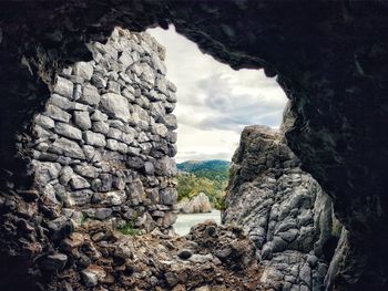 Scenic view of rocky mountains against sky