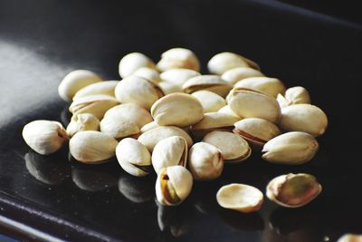 High angle view of nuts on table