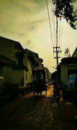 Road with buildings in background