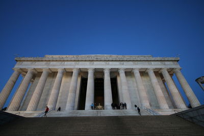 Low angle view of historical building against clear sky