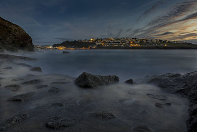 Scenic view of sea against shore