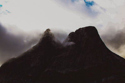 Low angle view of mountain against sky