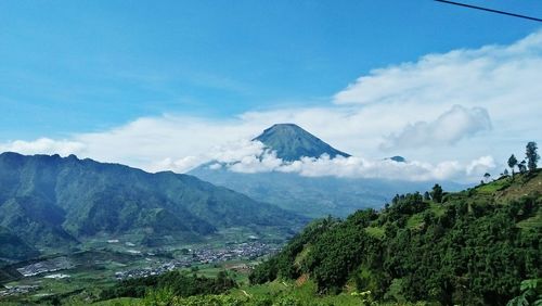 Scenic view of mountains against sky