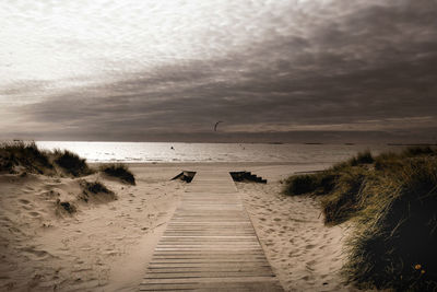 Scenic view of beach against sky