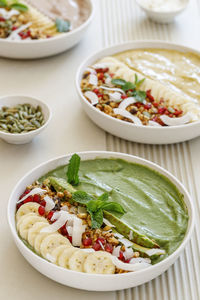 High angle view of salad served in bowl