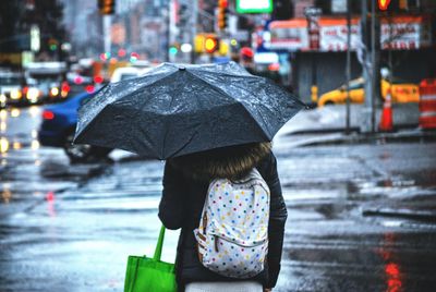 City street in rain