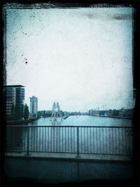 View of river with buildings in background