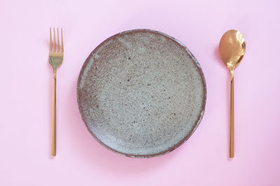 High angle view of ice cream on table