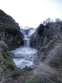 Scenic view of waterfall