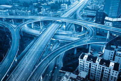 High angle view of elevated road in city