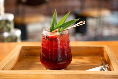 Close-up of drink on table