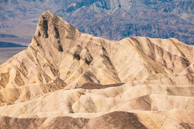 Scenic view of the death valley arid mountains