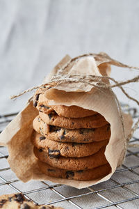 Close-up of cookies on table