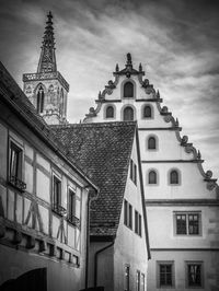 Low angle view of st james church in rothenburg ob der tauber
