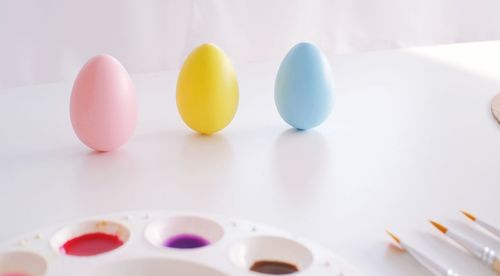 Close-up of multi colored candies on table