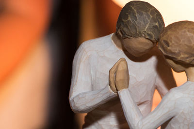 Close-up of human statue