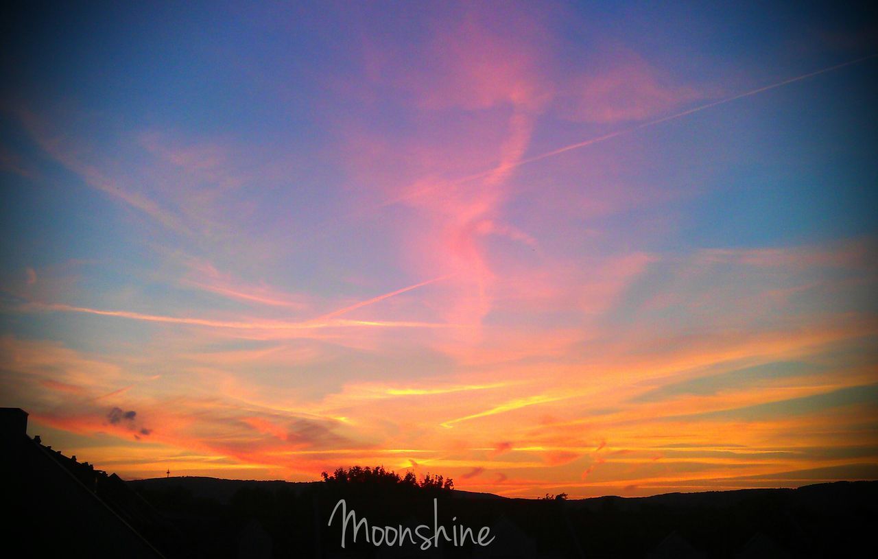 sunset, silhouette, sky, tranquil scene, tranquility, scenics, beauty in nature, landscape, orange color, cloud - sky, nature, idyllic, cloud, dramatic sky, tree, dusk, outdoors, moody sky, dark, no people