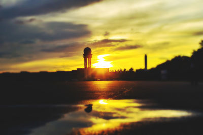 Reflection of sky on water