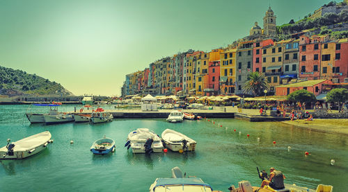 Multi colored buildings in porto venere