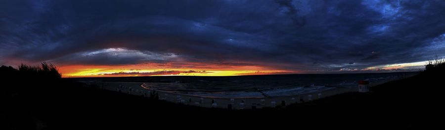 Scenic view of dramatic sky during sunset