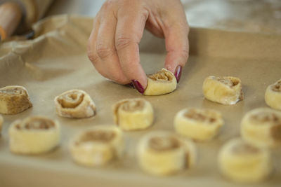 Midsection of person preparing food