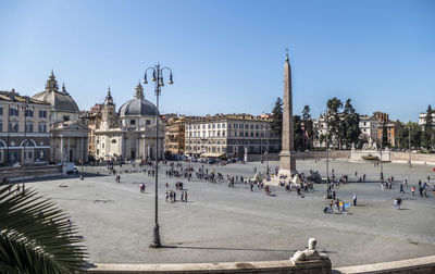  panoramic aerial view of popolo square in rome