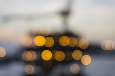 Close-up of defocused lights