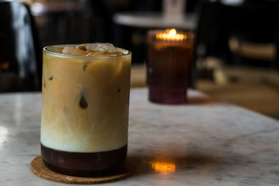 Close-up of coffee on table