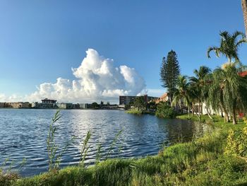 Scenic view of river against sky