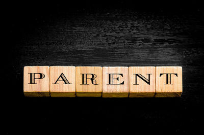 Close-up of text on black background