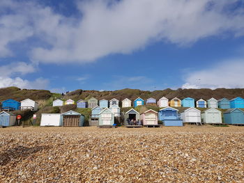 Beach hut in row