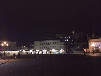 Illuminated street light at night