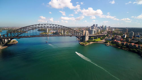 Bridge over river against sky,sydney,australia