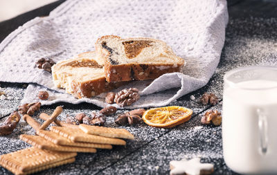 Close-up of bread on table