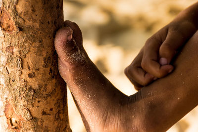 Close-up of human foot