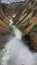 Scenic view of waterfall