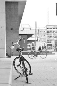 Bicycles riding bicycle on city street