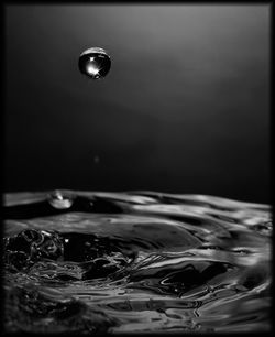 Close-up of water drops on glass