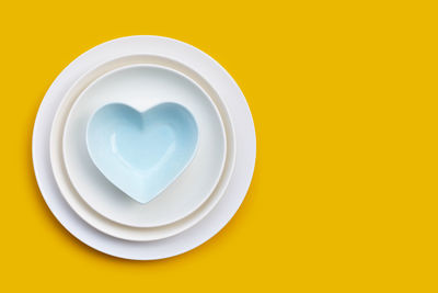 Directly above shot of heart shape on plate
