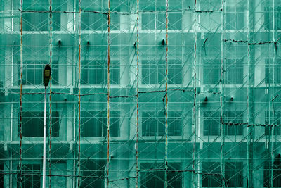 Full frame shot of building covered with tarpaulin