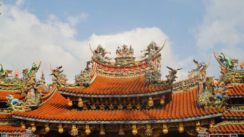 Low angle view of temple against sky