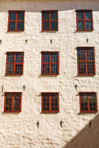 Castle facade with beautiful old windows