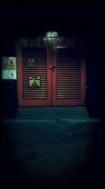 Closed door of house
