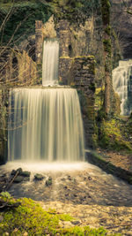 Scenic view of waterfall