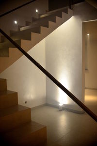 Illuminated staircase of building