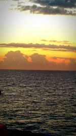 Scenic view of sea at sunset