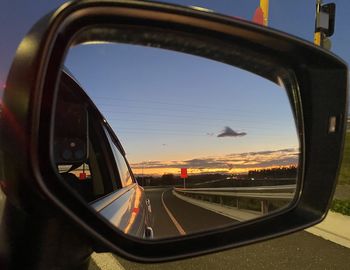 Reflection on side-view mirror