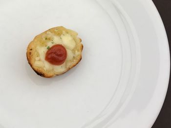 High angle view of food in plate