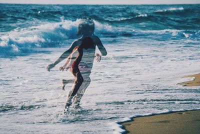 Full length of person on beach